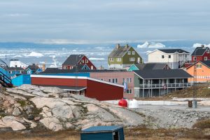 Colorful buildings in Ilulissat, Greenland. 