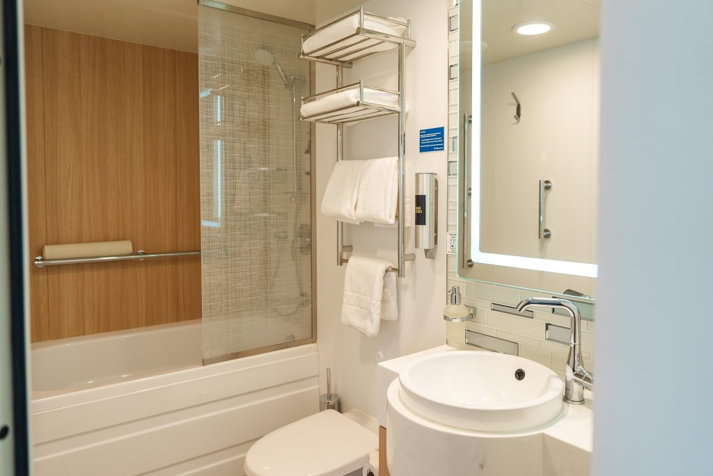 View of shower, tub, toilet and sink in the owners suite bathroom