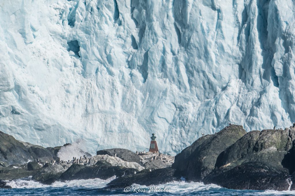 The statue at Point Wild, Elephant Island. 