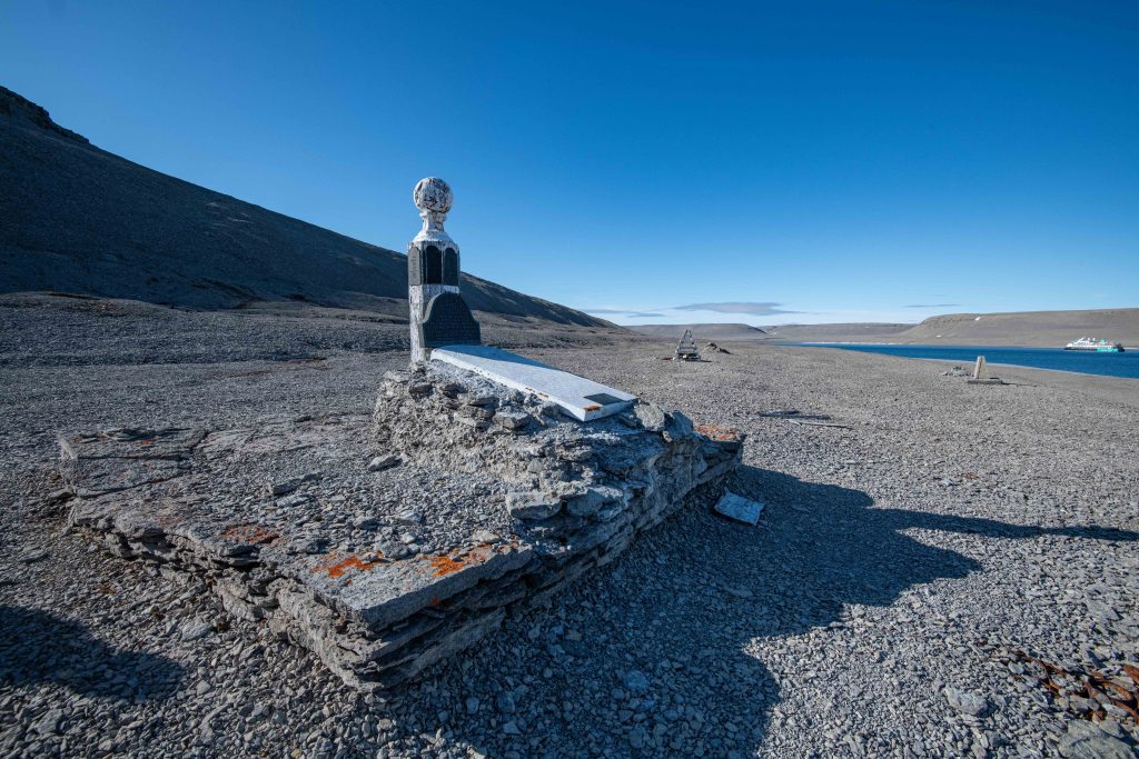 A gravesite at Beechey Island in the Northwest Passage. 